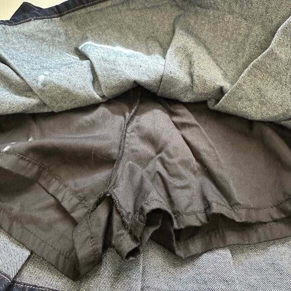Cider Womens size Large Denim Ruffle Hem Micro Mini Skort Skirt - Picture 5 of 8